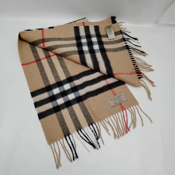 Authentic Burberry Scarf Beiges Cashmere100% mn280-112925 - Picture 4 of 9